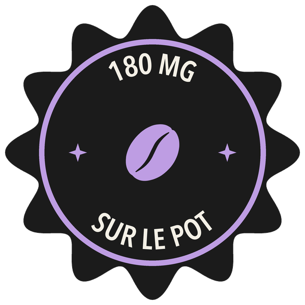 180 mg de caféine, écrits sur le pot